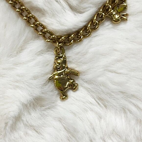 Vintage Disney Gold Tone Winnie the Pooh Charm Bracelet - Picture 3 of 9